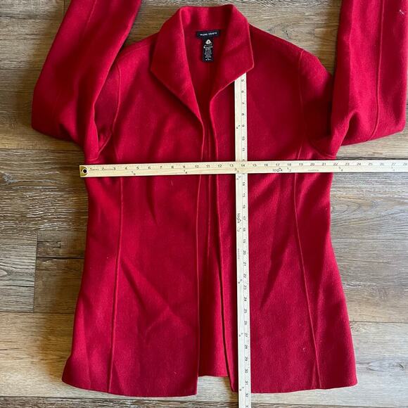 Valerie Stevens Blazer Womens L Red Wool Angora Cashmere Single Hook Open Front - Picture 6 of 8